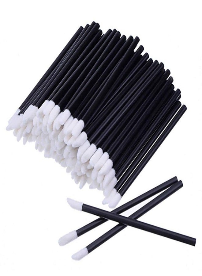 Globelle Disposable Lip Brush Wands - Pack of 50: Lipstick & Lip Gloss Applicator, Concealer Brush for Lips, Eyes, and Makeup Application (BLACK) - Image 1