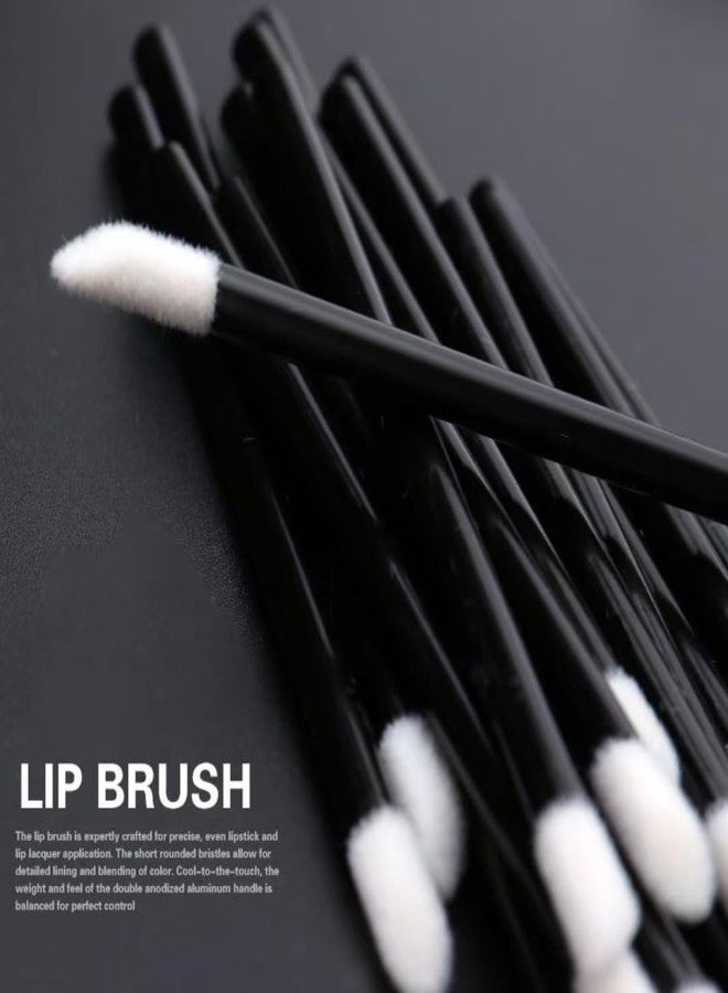 Globelle Disposable Lip Brush Wands - Pack of 50: Lipstick & Lip Gloss Applicator, Concealer Brush for Lips, Eyes, and Makeup Application (BLACK) - Image 4