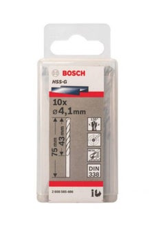 NIBEMINENT 10-Piece Drill Bit HSS-G Set Silver 1mm  - Image 1