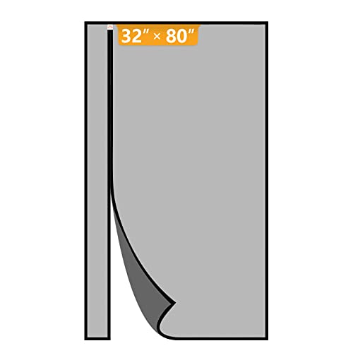 Yotache Reversible Left/Right Opening Magnetic Screen Door Fits Door Size 32 x 80, Screen Size 34" x 81", Removable Upgraded Polyester Screen Mesh with Strong Magnets for Front/Back Patio Door, Black - Image 1