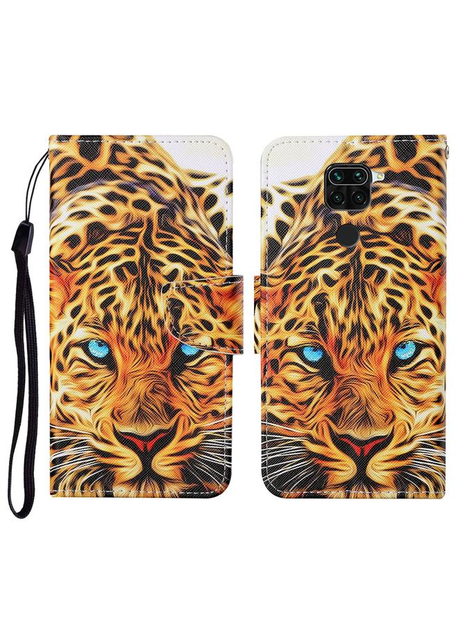 The Bros Case For Xiaomi Redmi Note 9 Colored Drawing Pattern Horizontal Flip Leather Case with Holder & Card Slots & Wallet & Lanyard