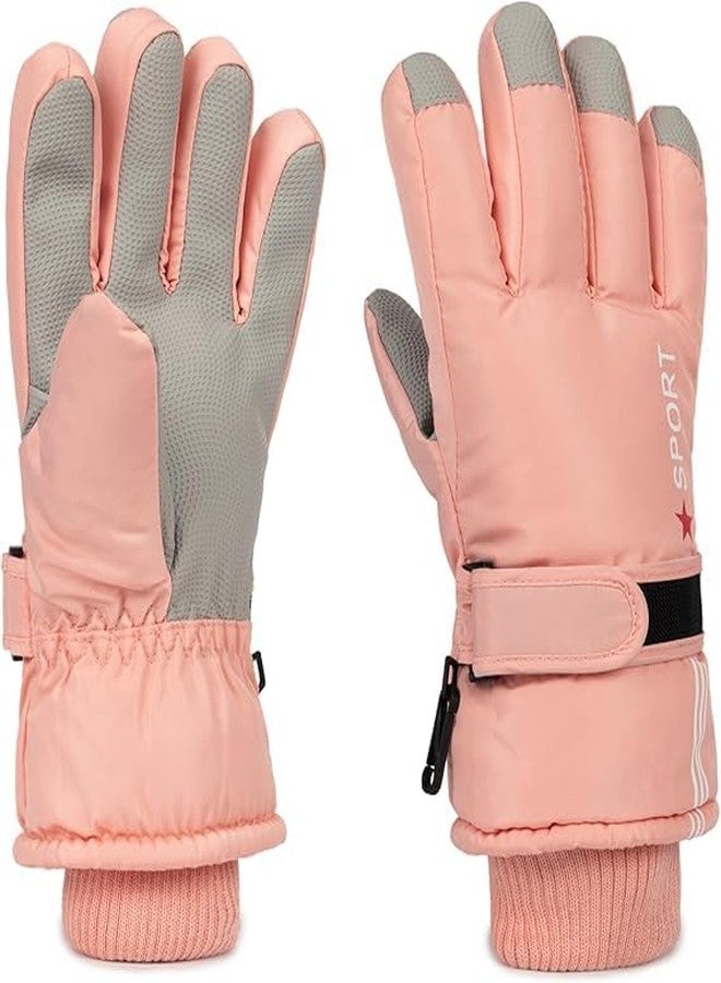 Mealah Winter Snow Ski Gloves for Kids - Warm Windproo Thickened with Fleece Gloves for Boys Girls 5-10 Years - Image 1