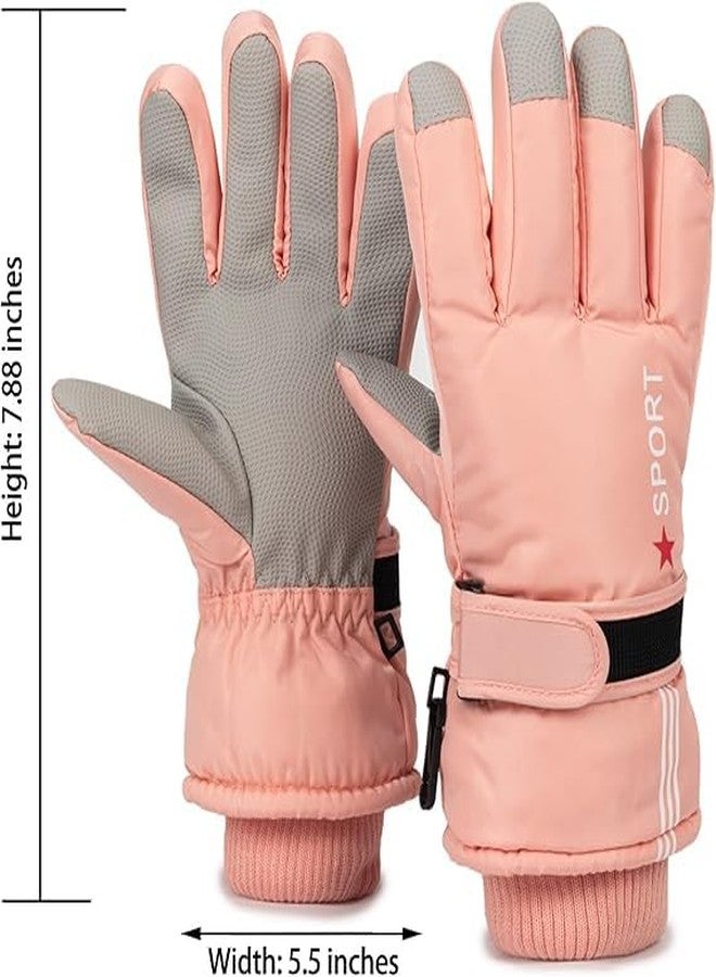 Mealah Winter Snow Ski Gloves for Kids - Warm Windproo Thickened with Fleece Gloves for Boys Girls 5-10 Years - Image 2