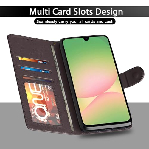 Pikkme Flip Cover for Samsung Galaxy M17 5G / A17 5G / F17 5G Leather Finish | Inside TPU with Card Pockets | Wallet Stand and Shock Proof | Complete Protection Flip Case(Coffee) - Image 5