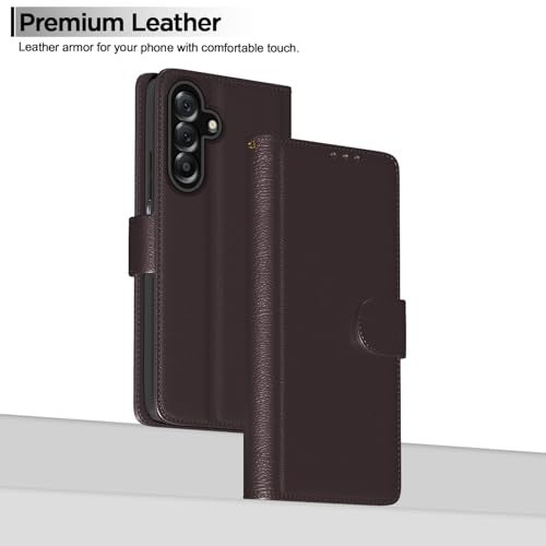 Pikkme Flip Cover for Samsung Galaxy M17 5G / A17 5G / F17 5G Leather Finish | Inside TPU with Card Pockets | Wallet Stand and Shock Proof | Complete Protection Flip Case(Coffee) - Image 2