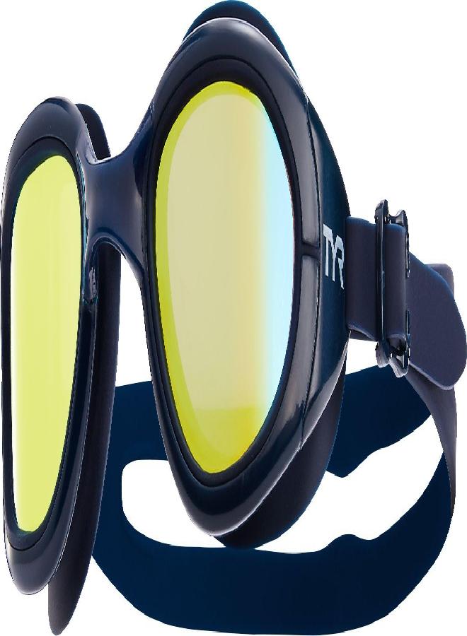 TYR Special Ops 2.0 Swim Goggles with Polarized, Anti-Fog Lenses, For Men and Women, Gold/Navy - Image 1