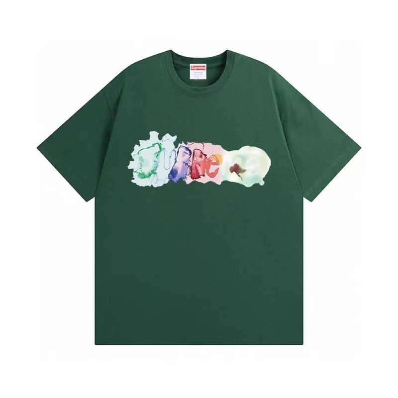 SUPREME 26FW New Trendy SUP American Retro Letter Print All-Match Short Sleeve T-Shirt - Image 1