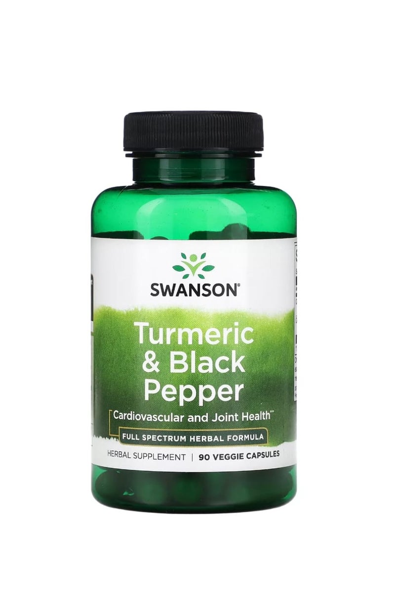 سوانسون 90 كبسولة نباتية من الكركم والفلفل الأسود - Image 1