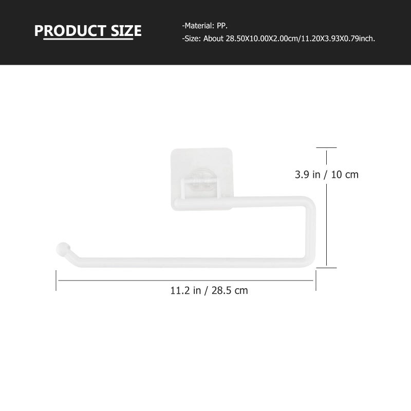 Wall Mounted Toilet Paper Holder No Drilling 28.5Cm White Bathroom Kitchen Storage - Image 3