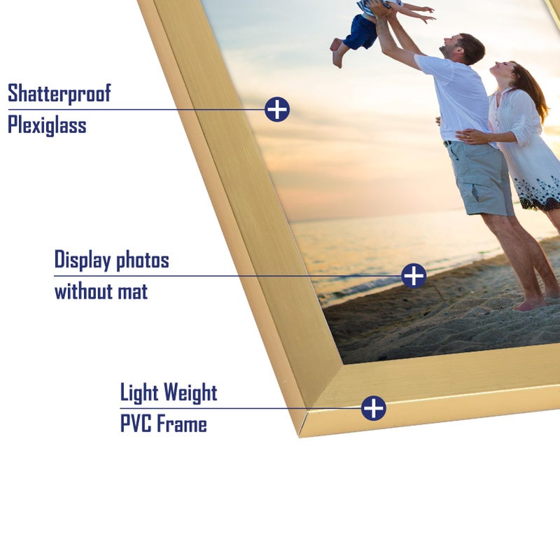 Hoikwo 18 Packs 4x6 Gold Multi Plastic Picture Frames Set with Plastic Cover for Family Photos, Artwork, Light Weight Bulk 4 by 6 Frames Pack for Wall Hanging and Table, Stylish Picture Frames - Image 3