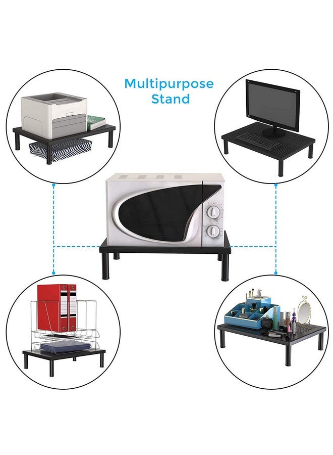 APPUCOCO حامل ميكروويف عالمي من APPUCOCO مصنوع من المعدن الثقيل لمنصة المطبخ - أرضية (حتى 30 لتر) باللون الأسود. - Image 5