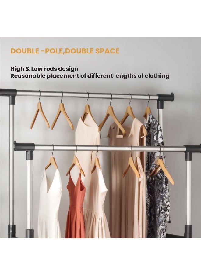 Rest Double Rods Clothes Garment Rack - Image 4