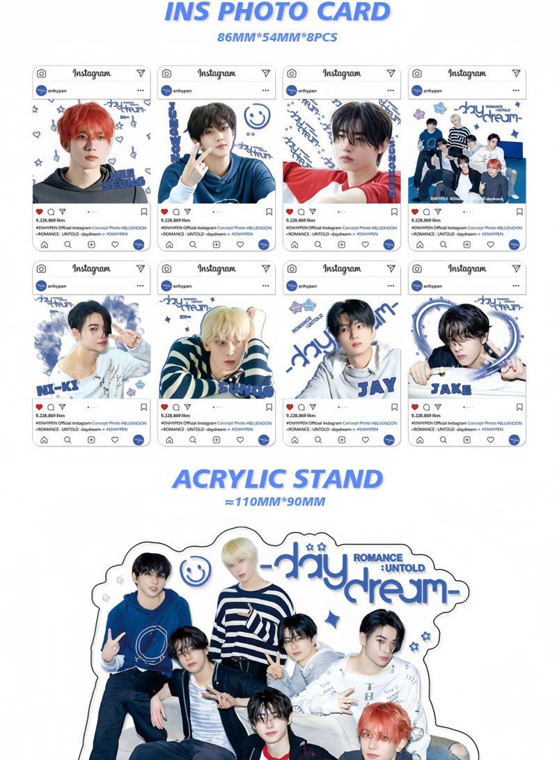 Harse ENHYPEN New Album Daydream Gift Box Includes Lomo Cards, Keychains, Diary Tapes, Keychains, Lanyards, Standees, and Stickers - Image 3