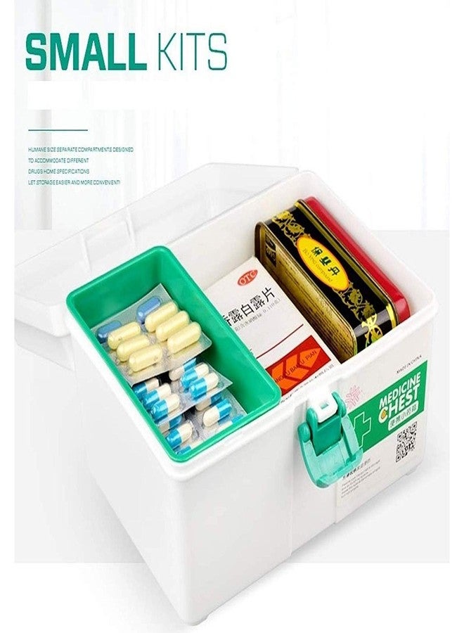 Naivete Portable Plastic First Aid/Medicine Storage Box and Organizer with Detachable Tray and Handle (White, Medium) - Image 2