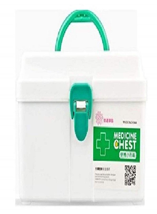 Naivete Portable Plastic First Aid/Medicine Storage Box and Organizer with Detachable Tray and Handle (White, Medium) - Image 1