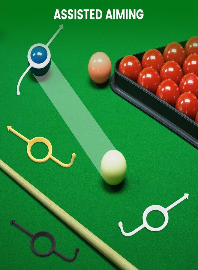 KCMOSGI 6 Pcs Precision Pool Shot Aiming Aid, Billiards Aiming Aid, Cue Shot Aiming Aid for 2-1/4" Balls, Improve Your Pool Skills, Perfect for Beginners & Intermediate Players（White/Yellow/Black） - Image 4