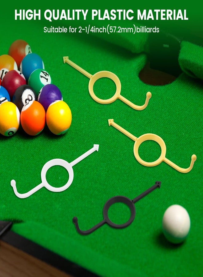 KCMOSGI 6 Pcs Precision Pool Shot Aiming Aid, Billiards Aiming Aid, Cue Shot Aiming Aid for 2-1/4" Balls, Improve Your Pool Skills, Perfect for Beginners & Intermediate Players（White/Yellow/Black） - Image 3
