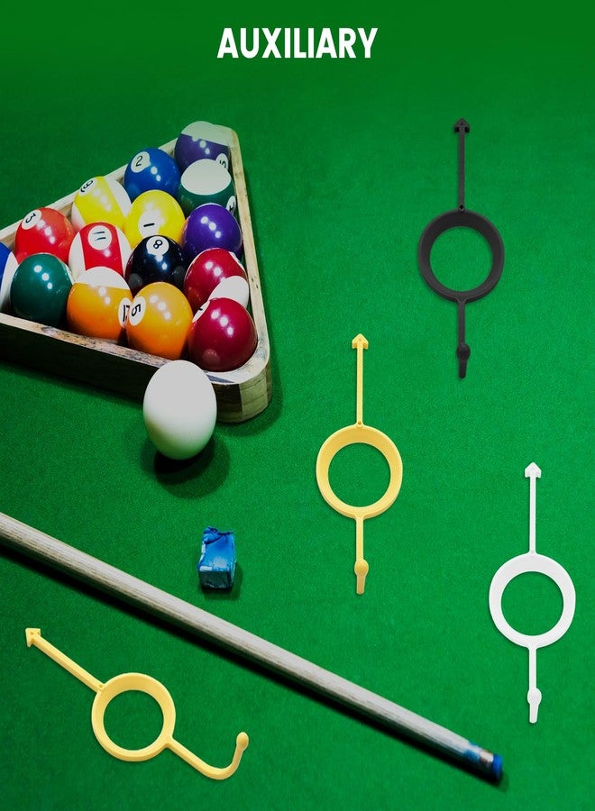KCMOSGI 6 Pcs Precision Pool Shot Aiming Aid, Billiards Aiming Aid, Cue Shot Aiming Aid for 2-1/4" Balls, Improve Your Pool Skills, Perfect for Beginners & Intermediate Players（White/Yellow/Black） - Image 5