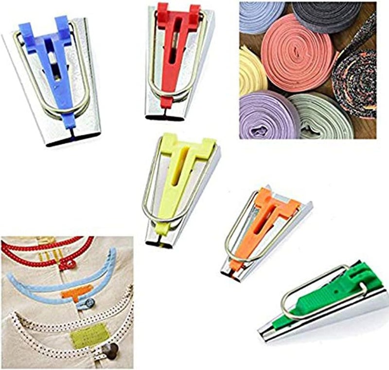 LNKA Bias Tape Maker, 5 Sizes 1/4" 3/8" 1/2" 3/4" 1" DIY Bias Tapes Tools Kit for Fabric Sewing and Quilting - Image 4