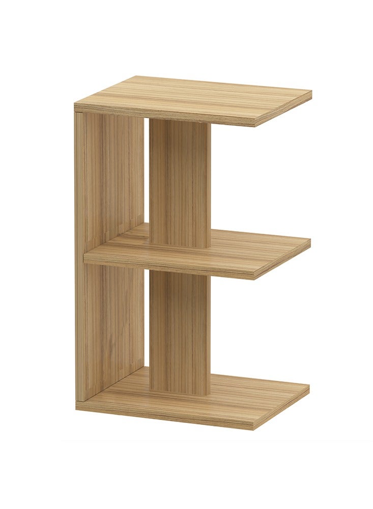 Mahmayi Modern E-Shape Night Stand Table, with 3 Open Storage Shelf For Living Room, Bedroom - Coco Bolo - Image 1