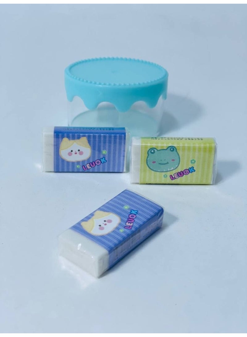 Cake Box Set, 2-Tier Box, 2 x 1 Eraser and Sharpener Box, Set Includes 3 Erasers and 6 Sharpeners - Image 3