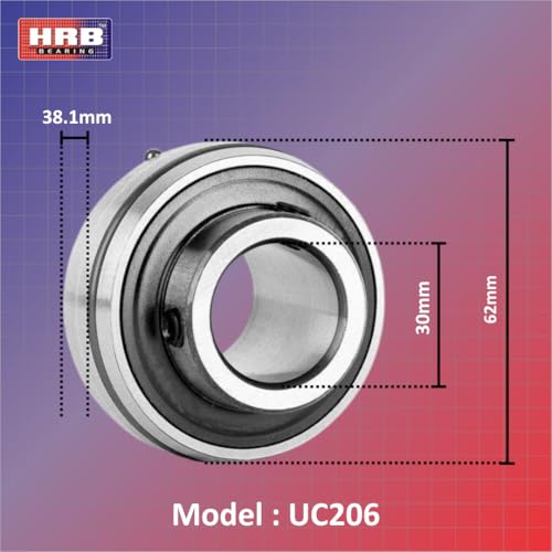 HRB BEARING PILLOW BALL BEARING UC206 - Image 2