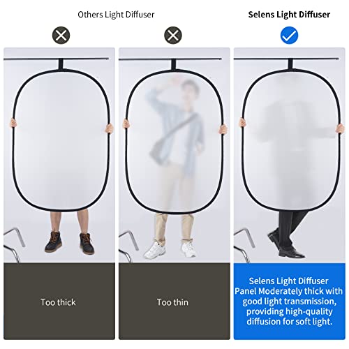 Selens Soft White Diffuser Foldable Light Diffuser Light Diffusion Panel with Carry Bag, Diffuser Fabric Light Modifier for ​TV Production Video Studio Photography Interview Portrait Shots -31x47in… - Image 2