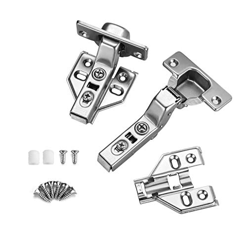 Luokim 2 Pack 1 Pairs Frameless Soft Close Inset Cabinet Hinges European Cabinet Door Hinges 35mm Cup Concealed Kitchen Cabinet Hinges - Image 3