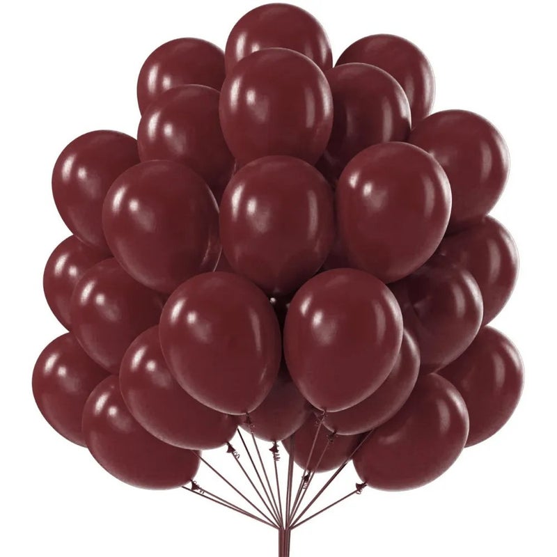Doneel 10 inch Helium Birthday Balloon for Balloon Arch or Balloon Garland 50pcs- Maroon