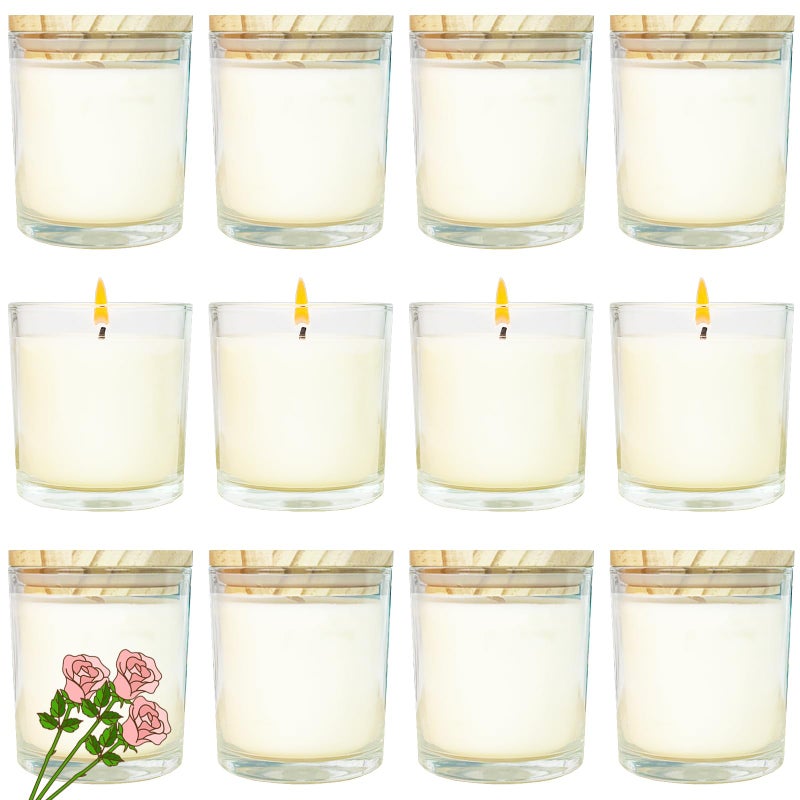 Veiuwa 12 Pcs 6 Oz Mini Soy Candles,Rose Scented Bulk Candle Set,Aromatherapy Candle,Great Stress Relieving Scented Candles for Girls as a Gift for Birthdays, Weddings Party Favors! - Image 1