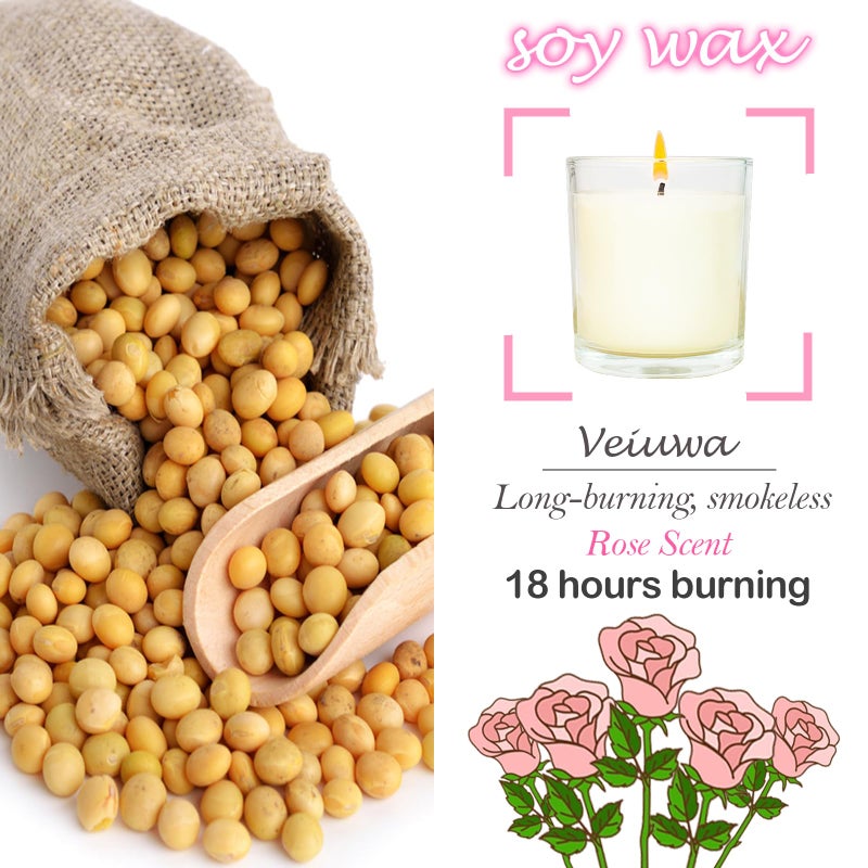 Veiuwa 12 Pcs 6 Oz Mini Soy Candles,Rose Scented Bulk Candle Set,Aromatherapy Candle,Great Stress Relieving Scented Candles for Girls as a Gift for Birthdays, Weddings Party Favors! - Image 3