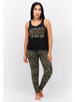 BCBGeneration Women 2 Pieces Brand Logo Top And Snake Leggings, Black  - Image 1