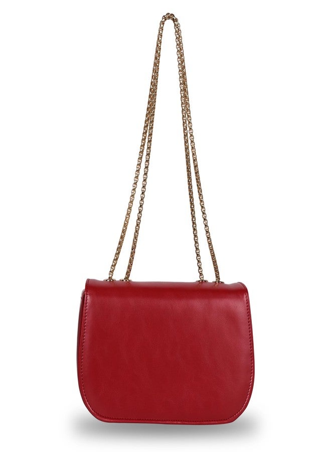 MARKQUES Ziva Vegan Leather Red Party | Casual Sling Bag - Image 4
