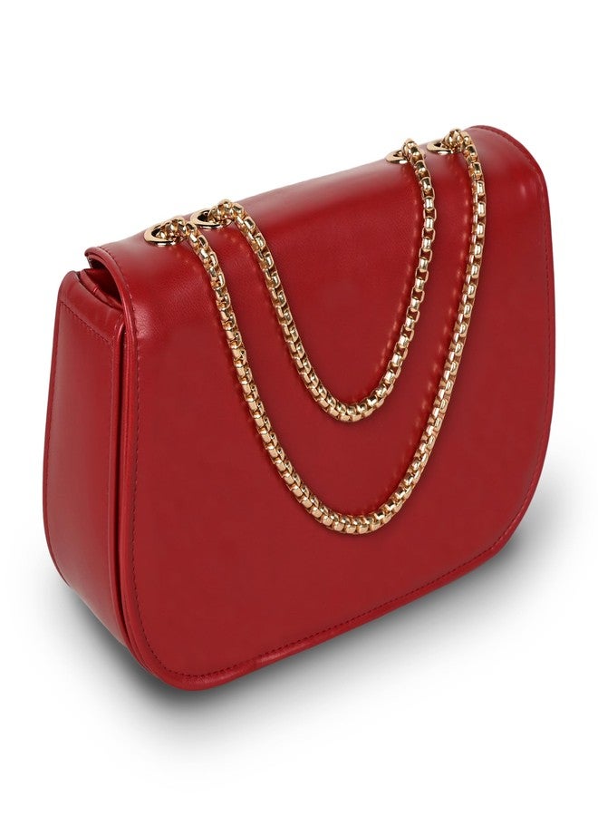 MARKQUES Ziva Vegan Leather Red Party | Casual Sling Bag - Image 1