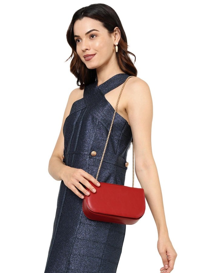MARKQUES Ziva Vegan Leather Red Party | Casual Sling Bag - Image 2