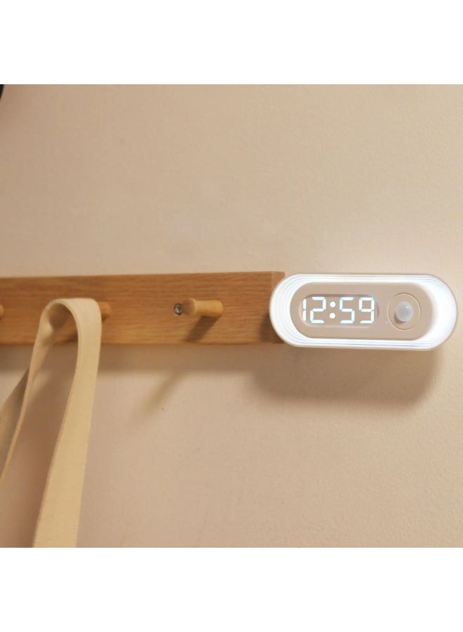 Dimmable Motion Activated Bed Light LED with Human Body Sensor, Time Display, and Night Light Function for Bedside Illumination, Convenient and Energy-Efficient Lighting Solution.  - Image 3