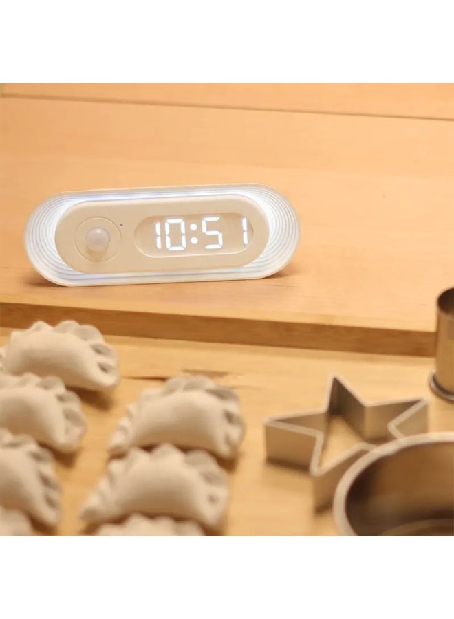 Dimmable Motion Activated Bed Light LED with Human Body Sensor, Time Display, and Night Light Function for Bedside Illumination, Convenient and Energy-Efficient Lighting Solution.  - Image 2