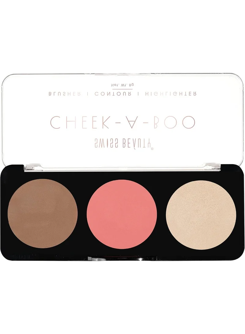 Swiss Beauty Swiss Beauty Cheek-A-Boo 3 In One Blusher | Contour | Highlighter Shade -02 (8 g)