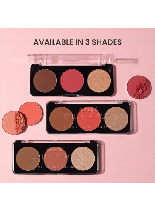 Swiss Beauty Cheek-A-Boo 3 In One Blusher | Contour | Highlighter Shade -02 (8 g) - Image 4