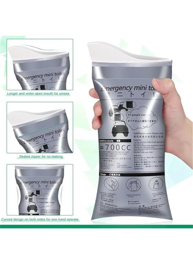 HOOKOR Disposable Urine Bags, 700ML High Capacity Travel Pee Bags Unisex Urinal Bag Vomit Bag for Travel Traffic Jam Emergency Portable Camping Urinal Bags for Men Women (12 Pack)  - Image 4