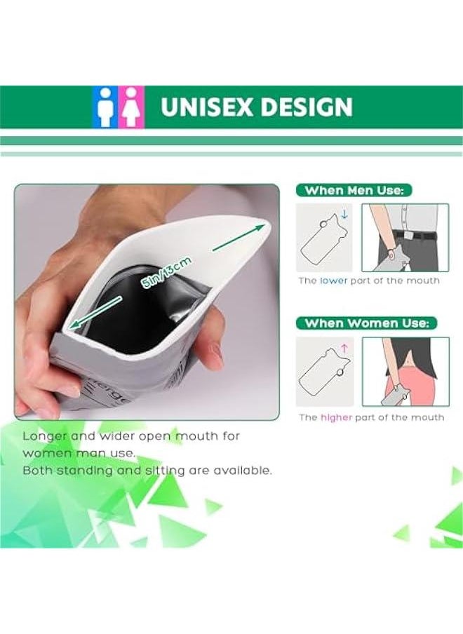 HOOKOR Disposable Urine Bags, 700ML High Capacity Travel Pee Bags Unisex Urinal Bag Vomit Bag for Travel Traffic Jam Emergency Portable Camping Urinal Bags for Men Women (12 Pack)  - Image 5
