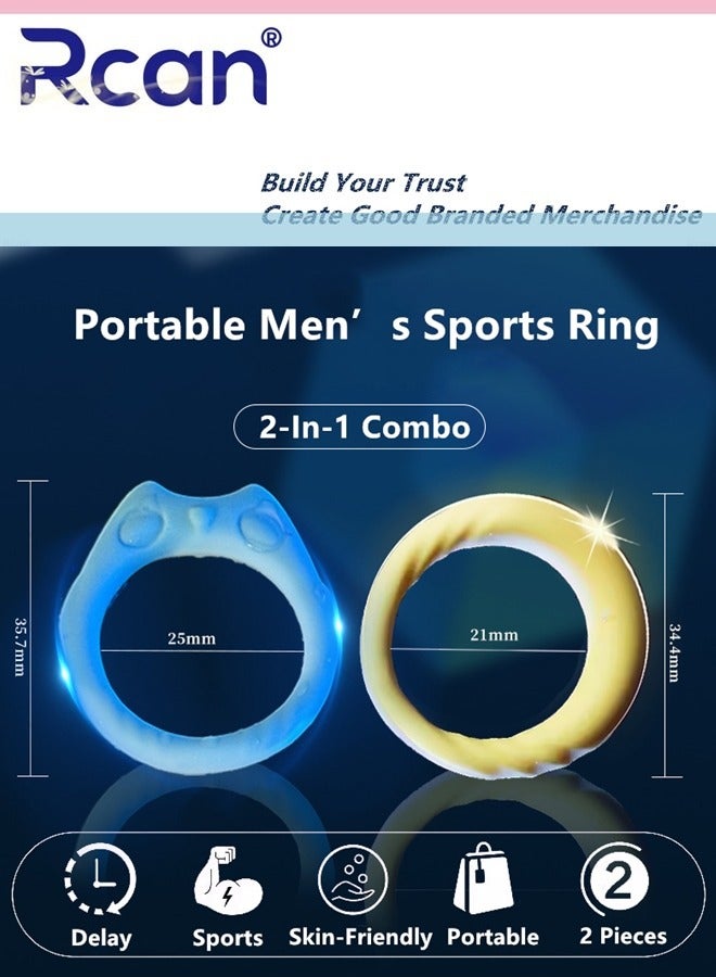 ركان مجموعة من قطعتين من السيليكون للرجال، حلقة رياضية مرنة سهلة التمدد، مقاومة للتمزق، حلقة تمرين مقاومة للماء، مقاومة للاهتراء، ناعمة مناسبة للمنزل الرياضي للذكور - Image 3