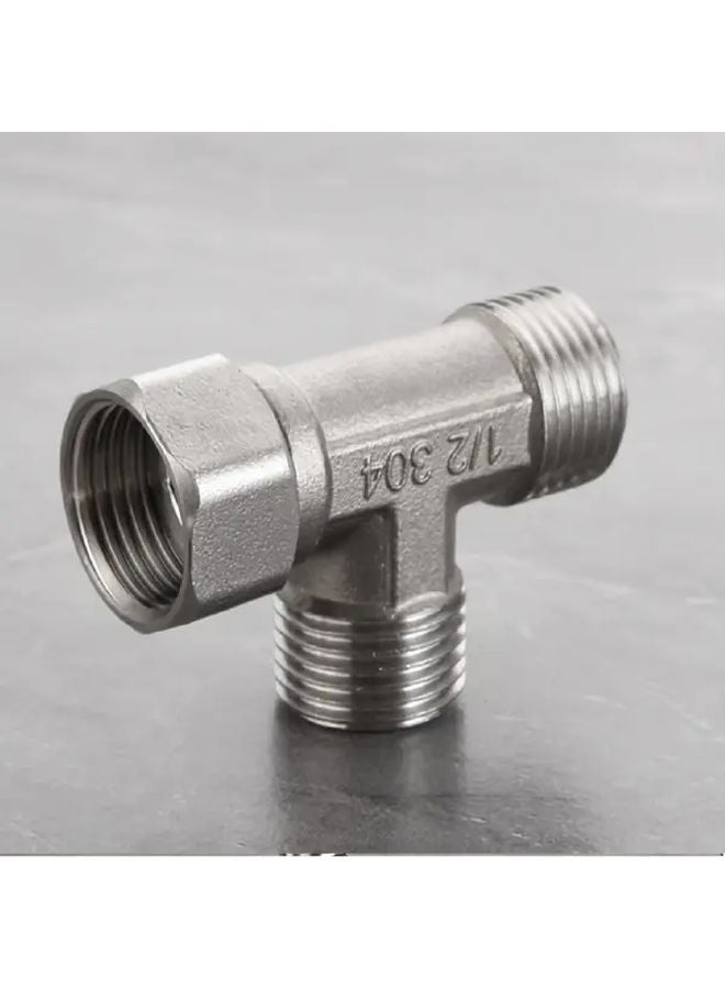 قطعة واحدة من تركيب تي رباعي من الفولاذ المقاوم للصدأ بخيوط ١/٢ و ٣/٤ بوصة لسباكة الغاز والماء - Image 4