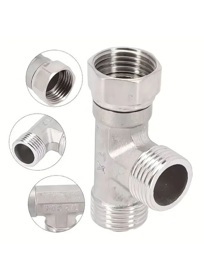 قطعة واحدة من تركيب تي رباعي من الفولاذ المقاوم للصدأ بخيوط ١/٢ و ٣/٤ بوصة لسباكة الغاز والماء - Image 5