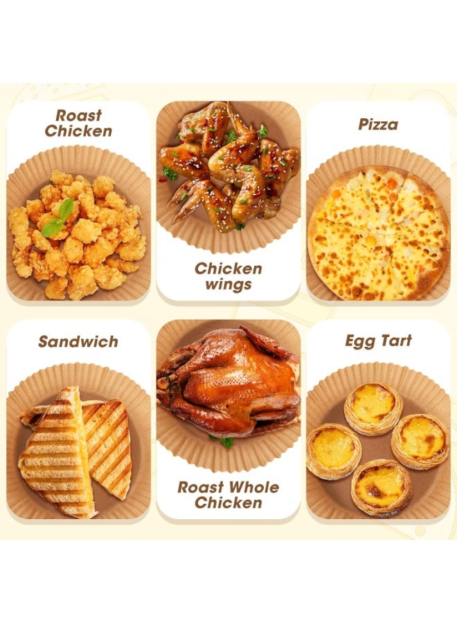 Air Fryer Basket Paper Liners – 100PCS Disposable Non-Stick Oil-Proof Parchment Paper for Baking & Frying – 20CM - Image 2