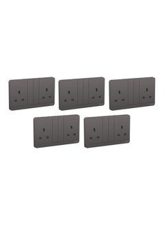 Schneider Electric AvatarOn E83T25_DG_G12 Double Switch Socket 3P With Shutter 13Amps 250V Dark Grey - Pack of 5 - pzsku/Z0BBDEE73B903508DC5CCZ/45/_/1710417490/f8c94ad1-cb77-47bc-a33e-7f4a469c684b