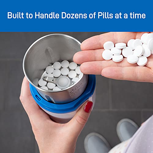 Pill Mill Electric Pill Crusher Grinder - Fine Powder Electronic Pulverizer for Small & Large Medication & Vitamin Tablets - Comes with Pill Organizer, Brush, Spoon, Cloth & Stainless Steel Blades by Pill Mill - Image 4