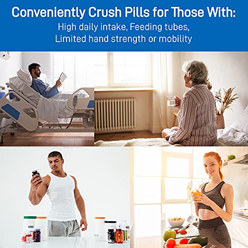Pill Mill Electric Pill Crusher Grinder - Fine Powder Electronic Pulverizer for Small & Large Medication & Vitamin Tablets - Comes with Pill Organizer, Brush, Spoon, Cloth & Stainless Steel Blades by Pill Mill - Image 3
