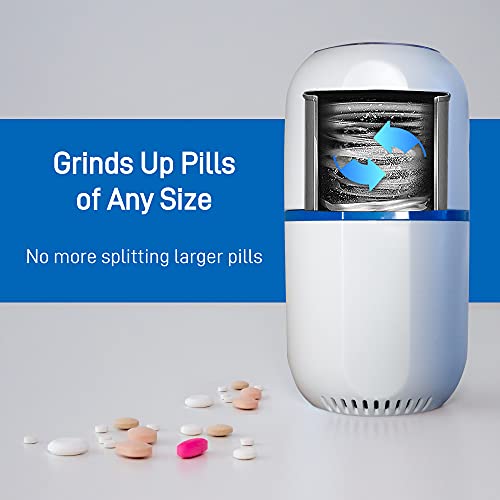 Pill Mill Electric Pill Crusher Grinder - Fine Powder Electronic Pulverizer for Small & Large Medication & Vitamin Tablets - Comes with Pill Organizer, Brush, Spoon, Cloth & Stainless Steel Blades by Pill Mill - Image 5