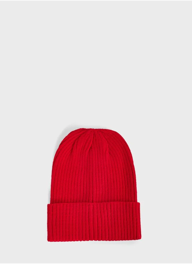 Ginger Turn Up Ribbed Winter Beanie & Glove Set